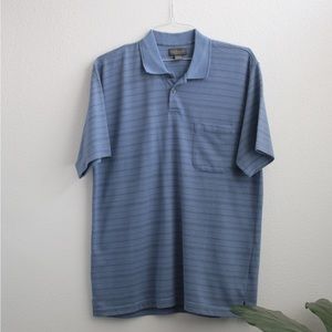 MENS Van Heusen Blue Cotton Polo Sz: L